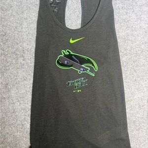 Nike Black Tank with Neon Green Skate Graphic